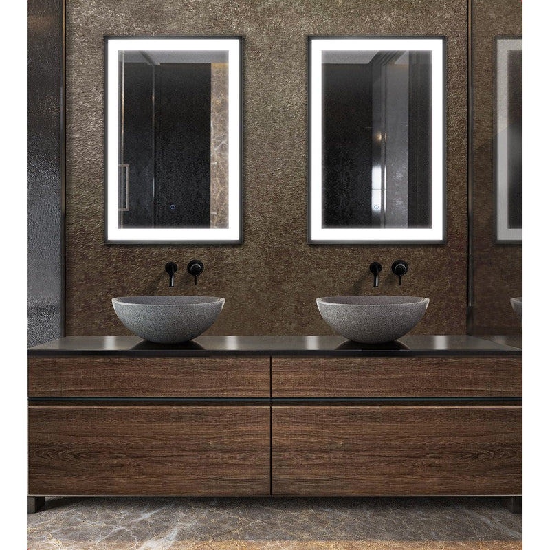 Load image into Gallery viewer, Krugg Soho 24'' x 36'' Black LED Bathroom Mirror Soho2436B