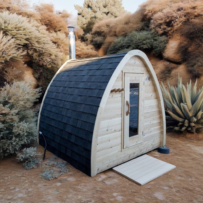 Load image into Gallery viewer, LeisureCraft CT MiniPOD Outdoor Sauna – 3-4 Person Cabin Sauna with Premium Cedar