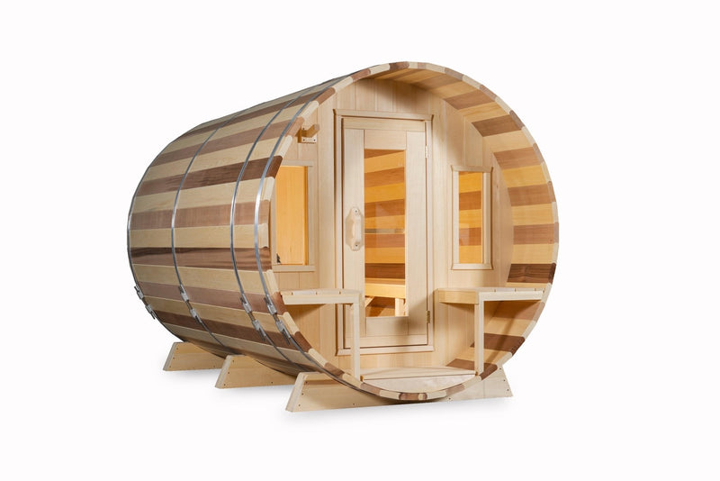 Load image into Gallery viewer, LeisureCraft Tranquility Barrel Sauna for up to 8 People | Premium Canadian Cedar