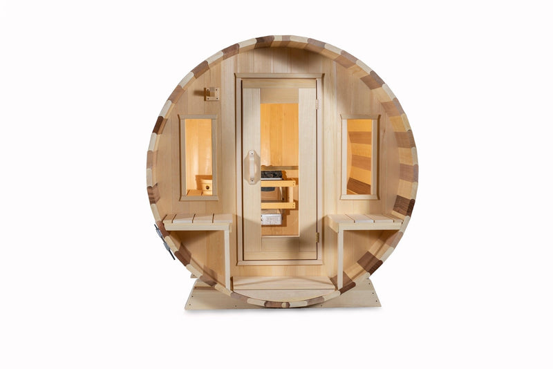 Load image into Gallery viewer, LeisureCraft Tranquility Barrel Sauna for up to 8 People | Premium Canadian Cedar
