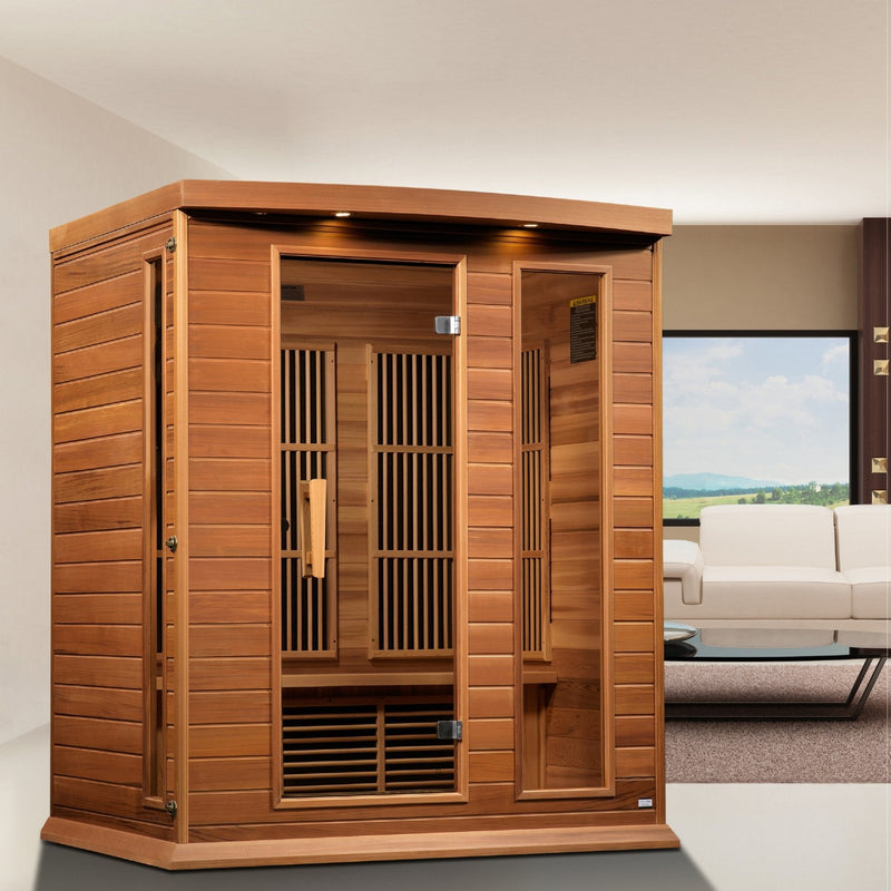 Load image into Gallery viewer, Maxxus 3-Person Low EMF FAR Infrared Sauna - Canadian Red Cedar | Maxxus Sauna