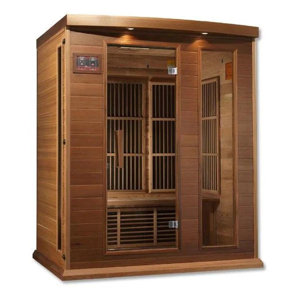 Load image into Gallery viewer, Maxxus 3-Person Near Zero EMF FAR Infrared Sauna – Canadian Hemlock