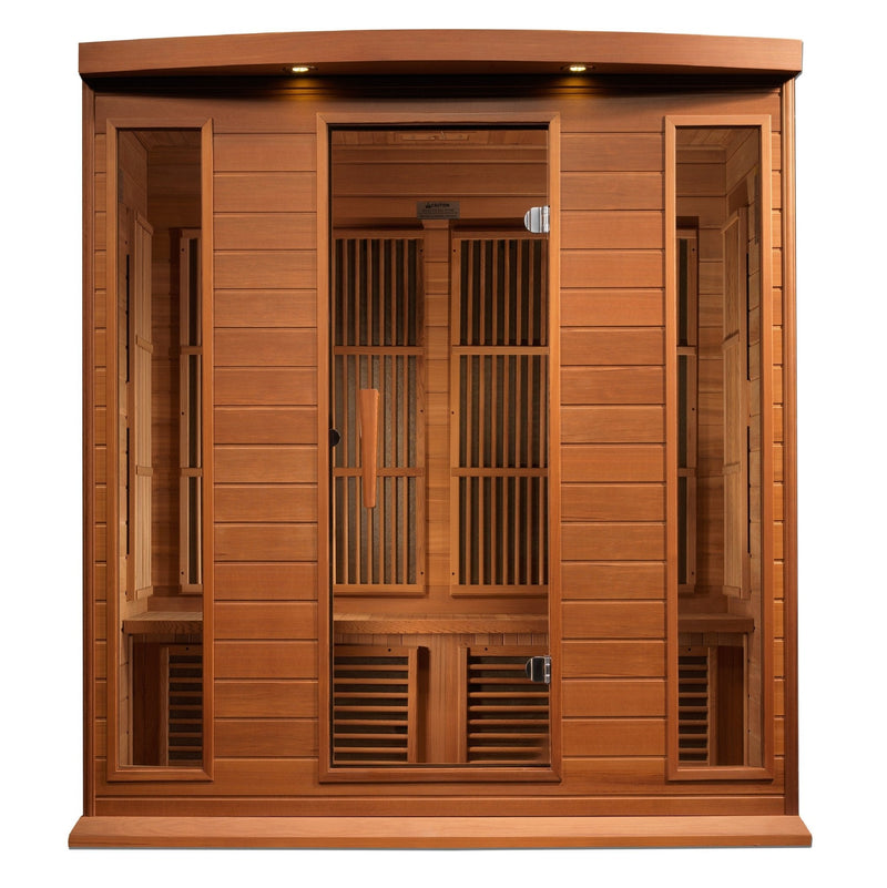 Load image into Gallery viewer, Maxxus 4-Person Low EMF FAR Infrared Sauna – Canadian Red Cedar