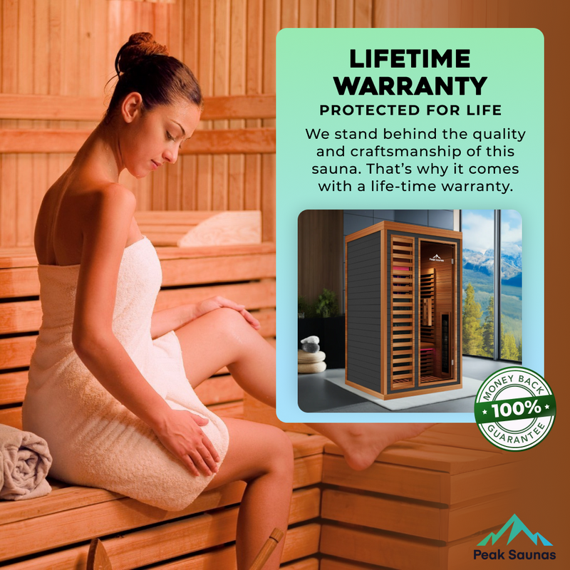Load image into Gallery viewer, Peak Saunas Rainier 1-Person Full Spectrum Infrared Sauna with XL Medical-Grade Red Light Therapy & Smart WiFi App Control