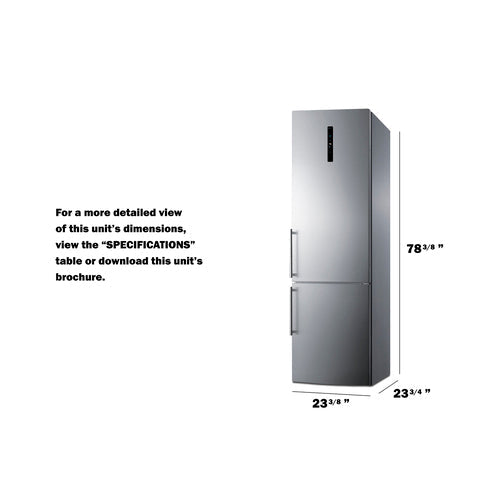 Load image into Gallery viewer, Summit 24" Wide Bottom Freezer Refrigerator FFBF181ES2