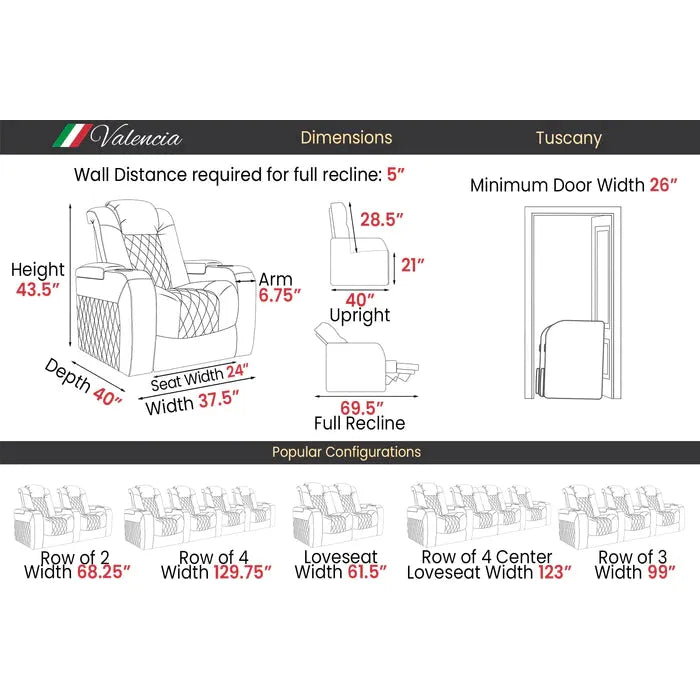 Load image into Gallery viewer, Valencia Tuscany Single Home Theater Seating