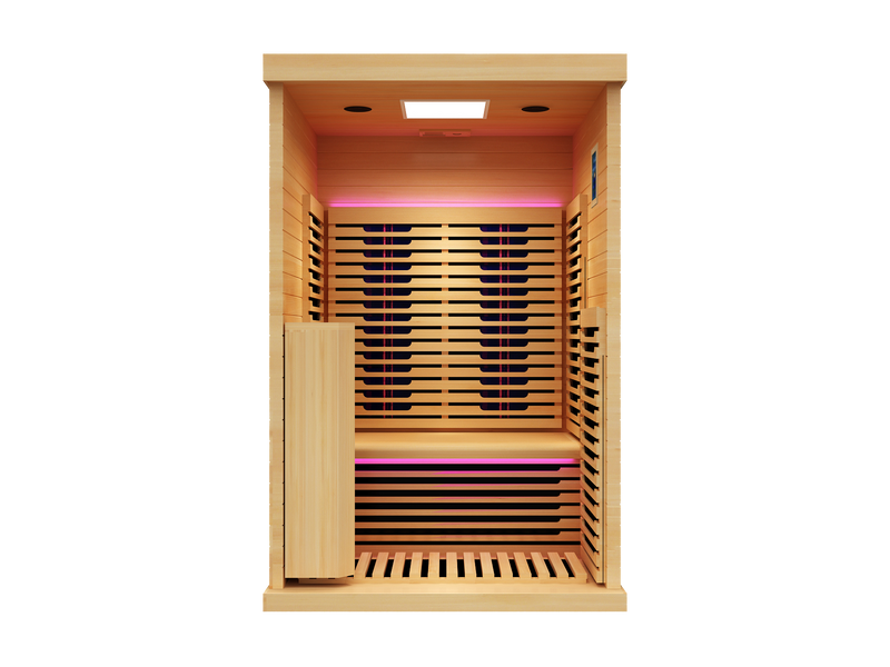 Load image into Gallery viewer, Peak Saunas Everest 2-Person Full Spectrum Infrared Sauna with XL Medical-Grade Red Light Therapy &amp; Smart WiFi App Control
