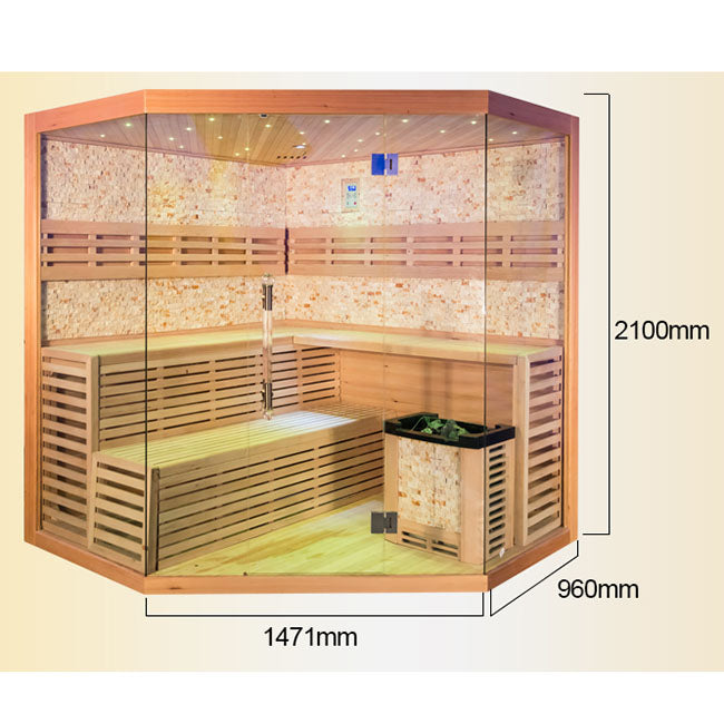 Load image into Gallery viewer, SAUNA EVOLUTION®  Indoor Finland Luxury Traditional Steam Sauna Room Glass 11
