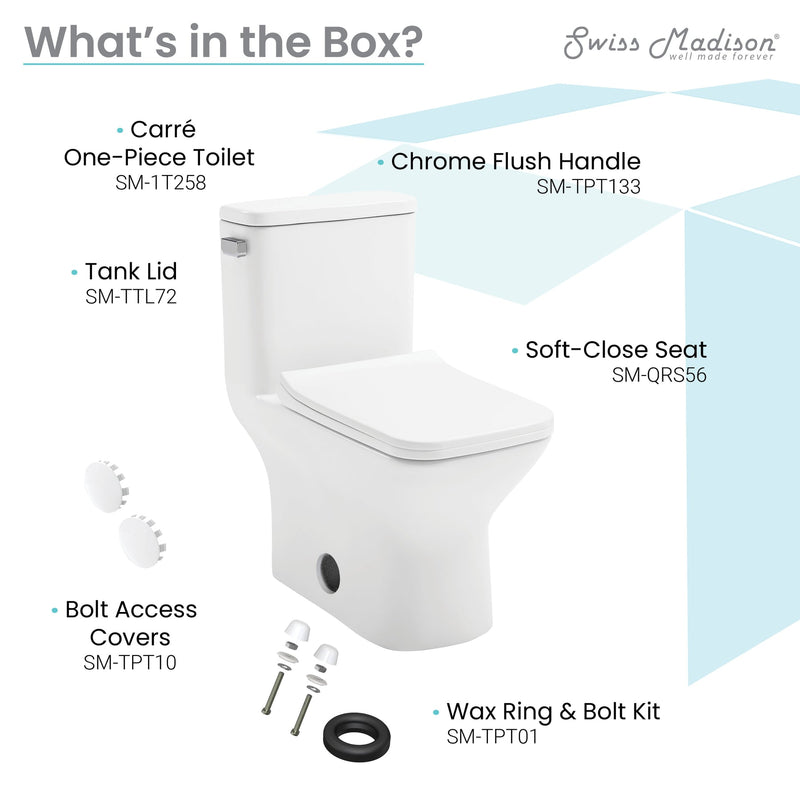 Load image into Gallery viewer, Swiss Madison Carre One Piece Square Toilet Side Flush - SM-1T258
