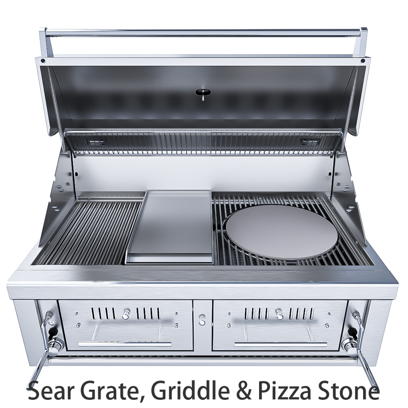 Load image into Gallery viewer, Sunstone 42" Gas Hybrid Dual Zone Charcoal/Wood Burning Grill EMCHDZ42
