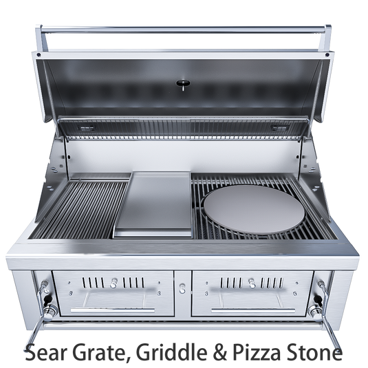 Sunstone 42" Gas Hybrid Dual Zone Charcoal/Wood Burning Grill EMCHDZ42