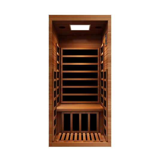 Peak Saunas Aspen Luxury 1-Person FAR Infrared Sauna with Smart WiFi App Control
