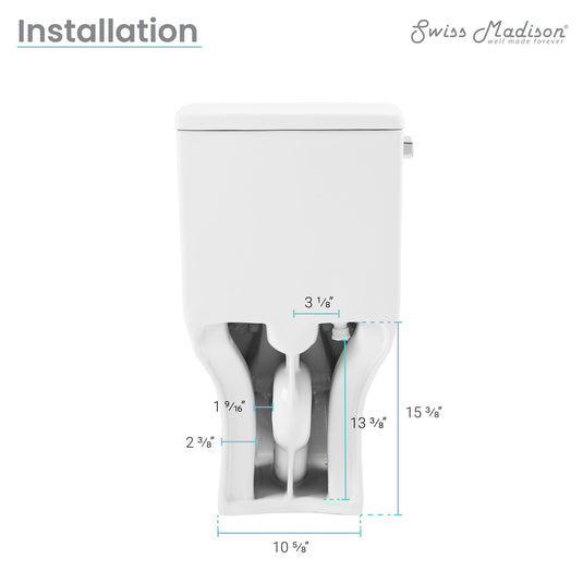 Swiss Madison Carre One Piece Square Toilet Side Flush - SM-1T258