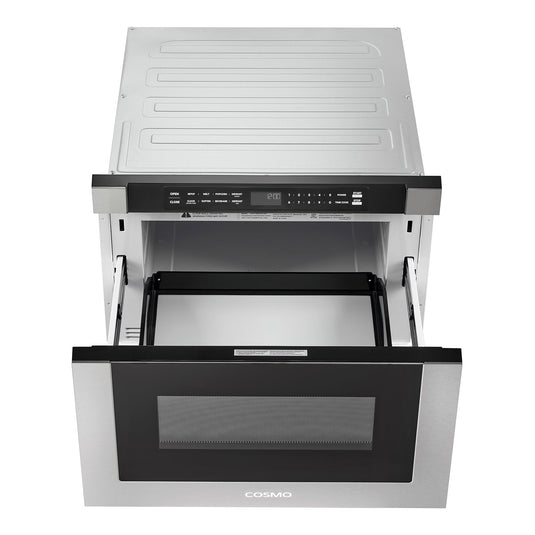 Cosmo 24'' Built-in Microwave Drawer with Automatic Presets, Touch Controls, Defrosting Rack and 1.2 cu. ft. Capacity in Stainless Steel COS-12MWDSS-NH