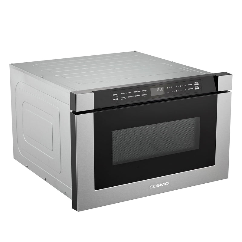 Load image into Gallery viewer, Cosmo 24'' Built-in Microwave Drawer with Automatic Presets, Touch Controls, Defrosting Rack and 1.2 cu. ft. Capacity in Stainless Steel COS-12MWDSS-NH
