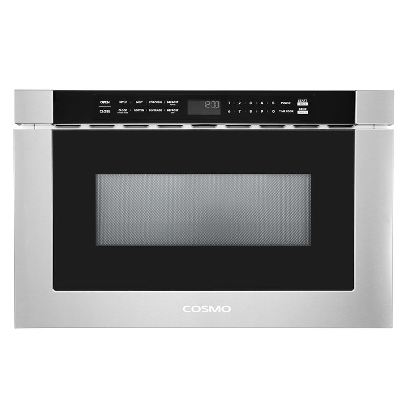 Load image into Gallery viewer, Cosmo 24'' Built-in Microwave Drawer with Automatic Presets, Touch Controls, Defrosting Rack and 1.2 cu. ft. Capacity in Stainless Steel COS-12MWDSS-NH
