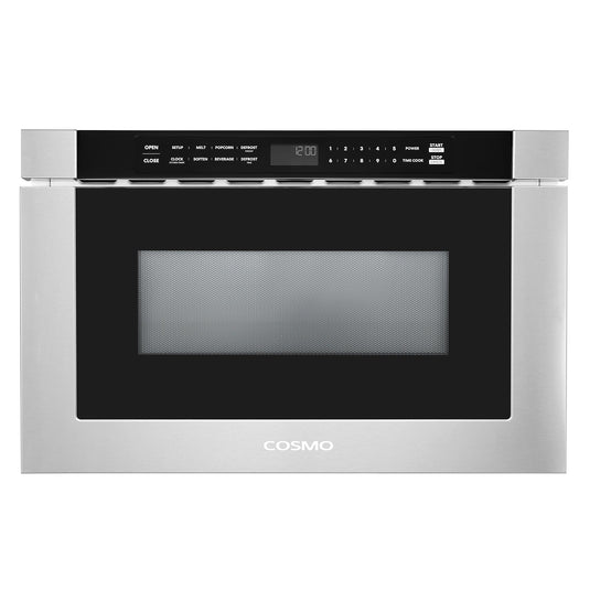 Cosmo 24'' Built-in Microwave Drawer with Automatic Presets, Touch Controls, Defrosting Rack and 1.2 cu. ft. Capacity in Stainless Steel COS-12MWDSS-NH
