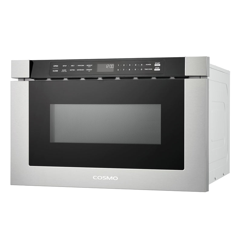 Load image into Gallery viewer, Cosmo 24'' Built-in Microwave Drawer with Automatic Presets, Touch Controls, Defrosting Rack and 1.2 cu. ft. Capacity in Stainless Steel COS-12MWDSS-NH
