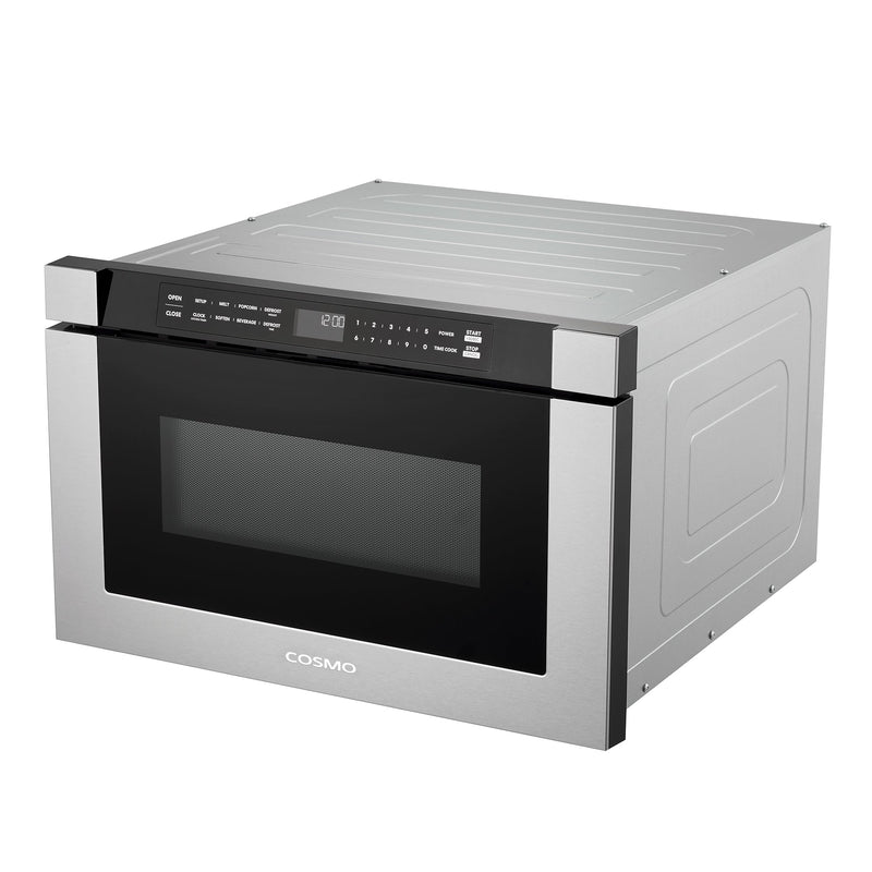 Load image into Gallery viewer, Cosmo 24'' Built-in Microwave Drawer with Automatic Presets, Touch Controls, Defrosting Rack and 1.2 cu. ft. Capacity in Stainless Steel COS-12MWDSS-NH
