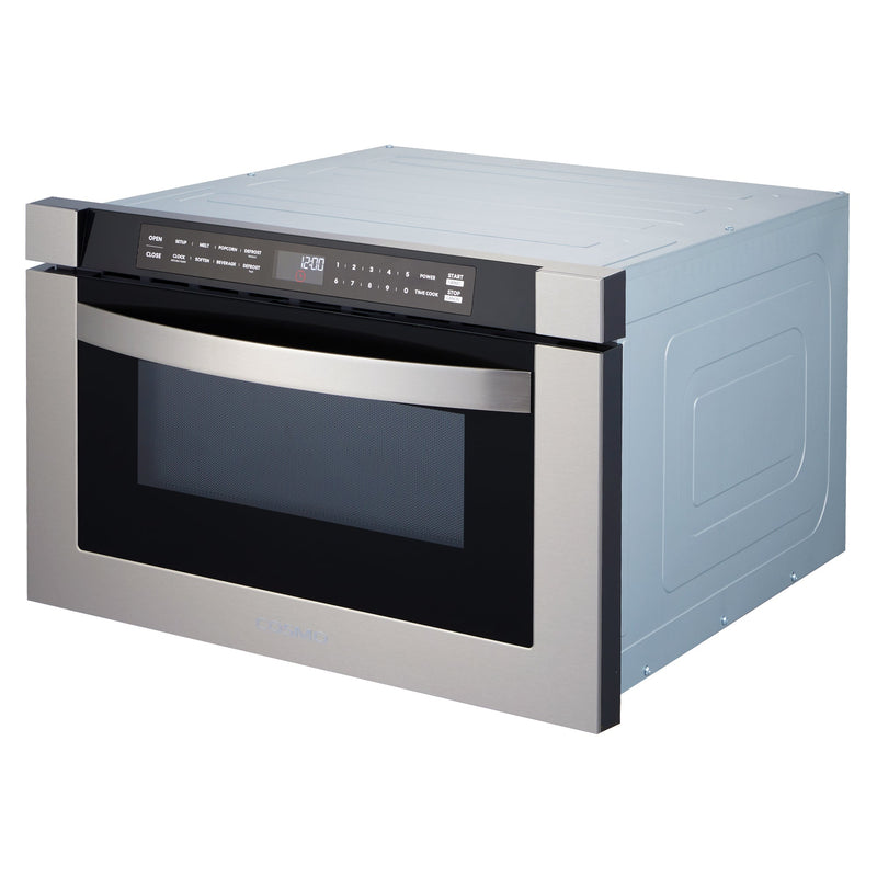 Load image into Gallery viewer, Cosmo 24'' Built-in Microwave Drawer with Automatic Presets, Touch Controls, Defrosting Rack and 1.2 cu. ft. Capacity in Stainless Steel
