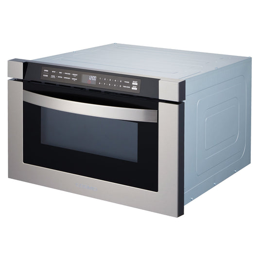 Cosmo 24'' Built-in Microwave Drawer with Automatic Presets, Touch Controls, Defrosting Rack and 1.2 cu. ft. Capacity in Stainless Steel