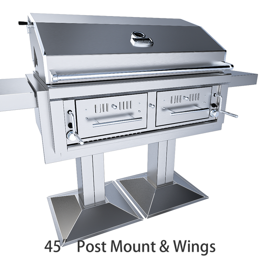 Sunstone 42" Gas Hybrid Dual Zone Charcoal/Wood Burning Grill EMCHDZ42
