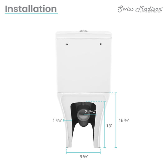 Swiss Madison Calice Two-Piece Elongated Rear Outlet Toilet Dual-Flush 0.8/1.28 gpf - SM-2T120