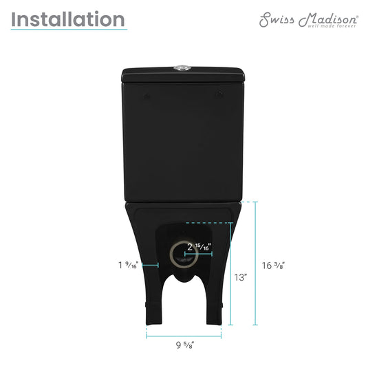 Swiss Madison Calice Two-Piece Elongated Rear Outlet Toilet Dual-Flush 0.8/1.28 gpf - SM-2T120