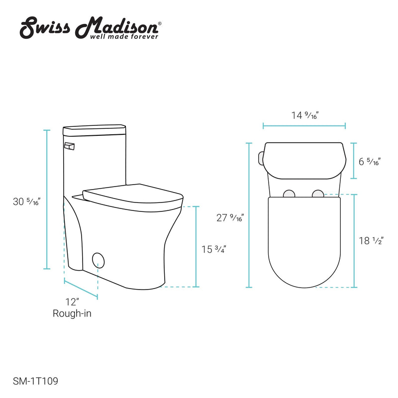 Load image into Gallery viewer, Swiss Madison Monaco One-Piece Elongated Toilet Side Flush 1.28 gpf - SM-1T109
