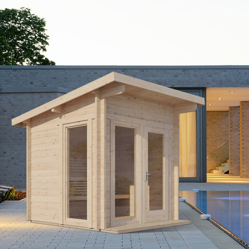 Load image into Gallery viewer, SAUNA EVOLUTION® Garden Series Outdoor Cabin Sauna Fits Up to 6 People Cabin 05
