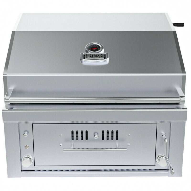 Load image into Gallery viewer, Sunstone 30” Gas Burners Hybrid Single Zone Charcoal/Wood Burning w/Infra-Red Burner Grill SUNCHSZ30
