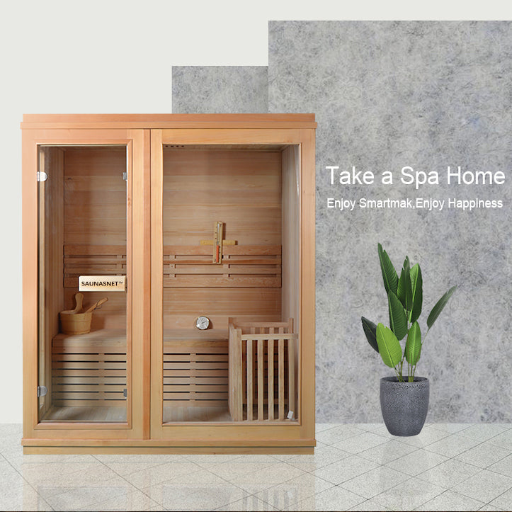 Load image into Gallery viewer, SAUNA EVOLUTION®  Finland Traditional Indoor Wooden Sauna Glass 07
