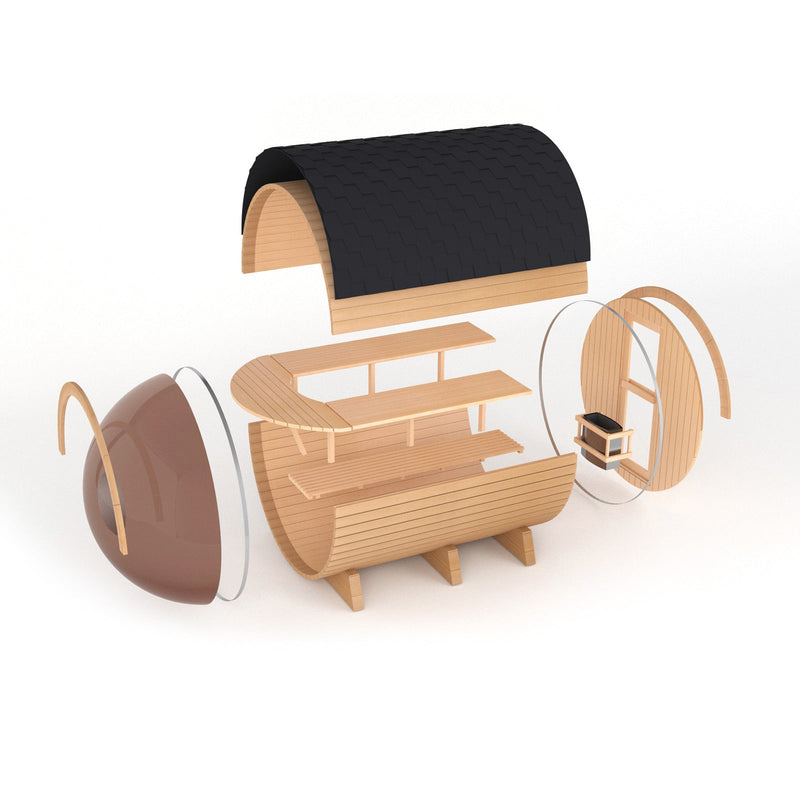 Load image into Gallery viewer, SAUNA EVOLUTION® Barrel Sauna Serenity Nature Air 4
