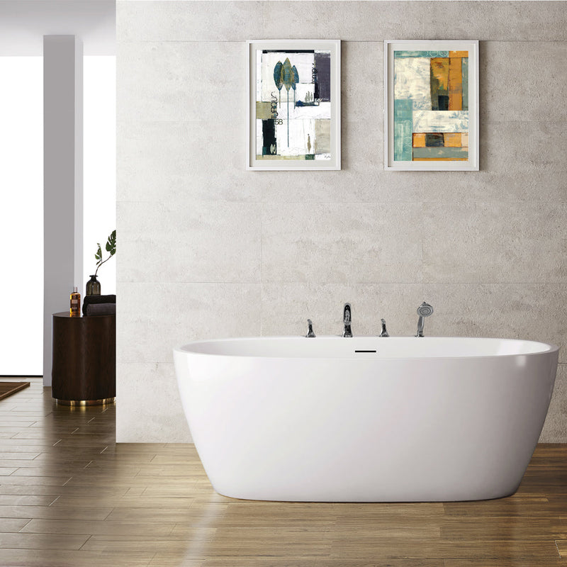 Load image into Gallery viewer, Vinnova Everly 59" x 31.5" Soaking Bathtub 254059-BAT-WH
