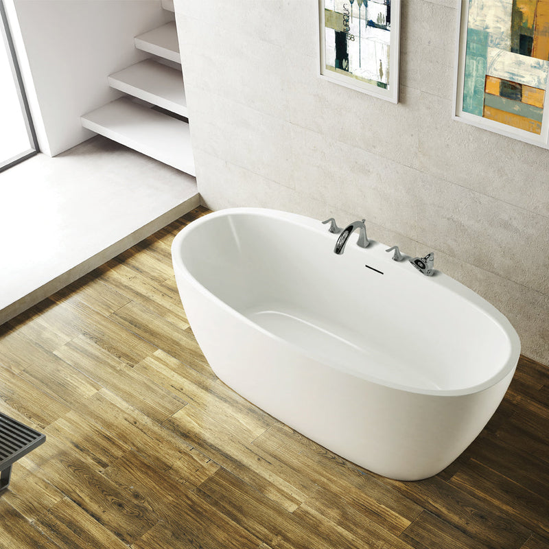 Load image into Gallery viewer, Vinnova Everly 59" x 31.5" Soaking Bathtub 254059-BAT-WH

