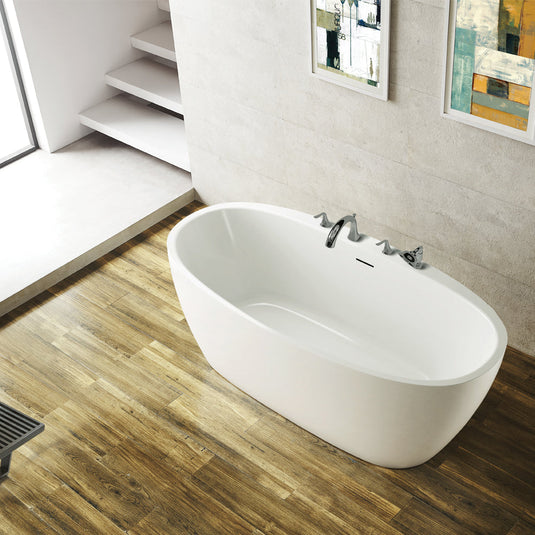 Vinnova Everly 59" x 31.5" Soaking Bathtub 254059-BAT-WH