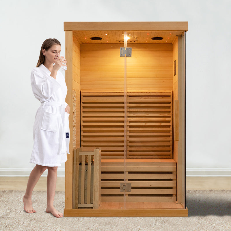 Load image into Gallery viewer, SAUNA EVOLUTION® Commercial Finnish Bath Home Sauna Indoor Steam Room Glass 03
