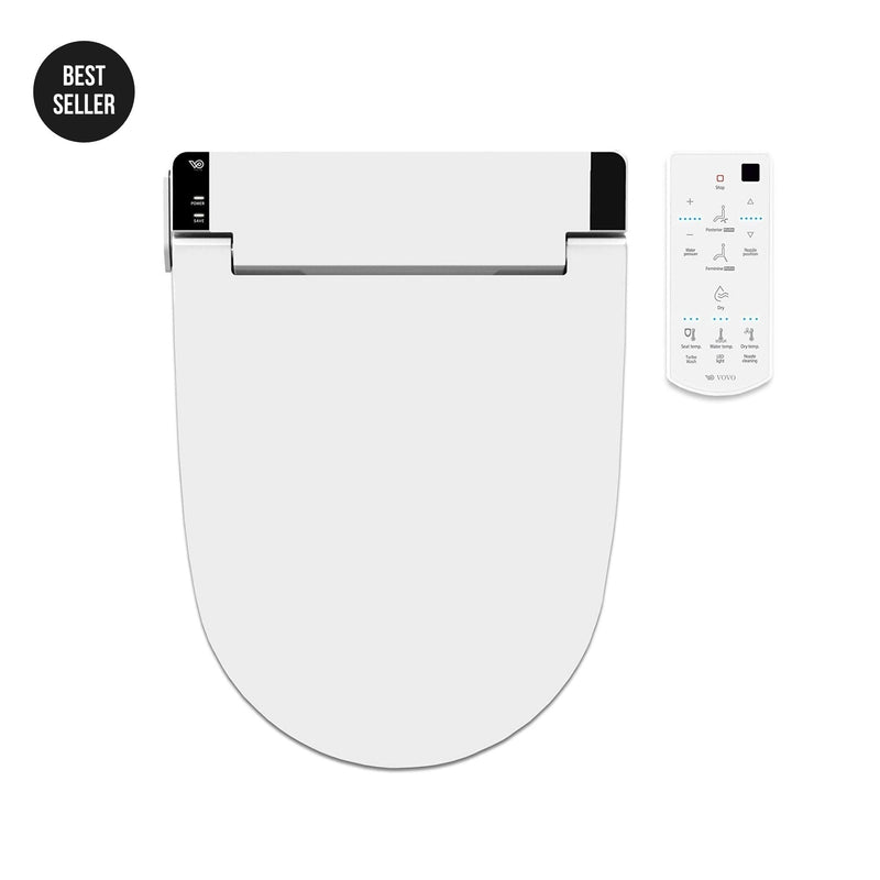 Load image into Gallery viewer, Vovo Stylement Electronic Smart Bidet Seat in White with Heated, Warm Dry and Water and LED Nightlight Functions, VB-6000SR
