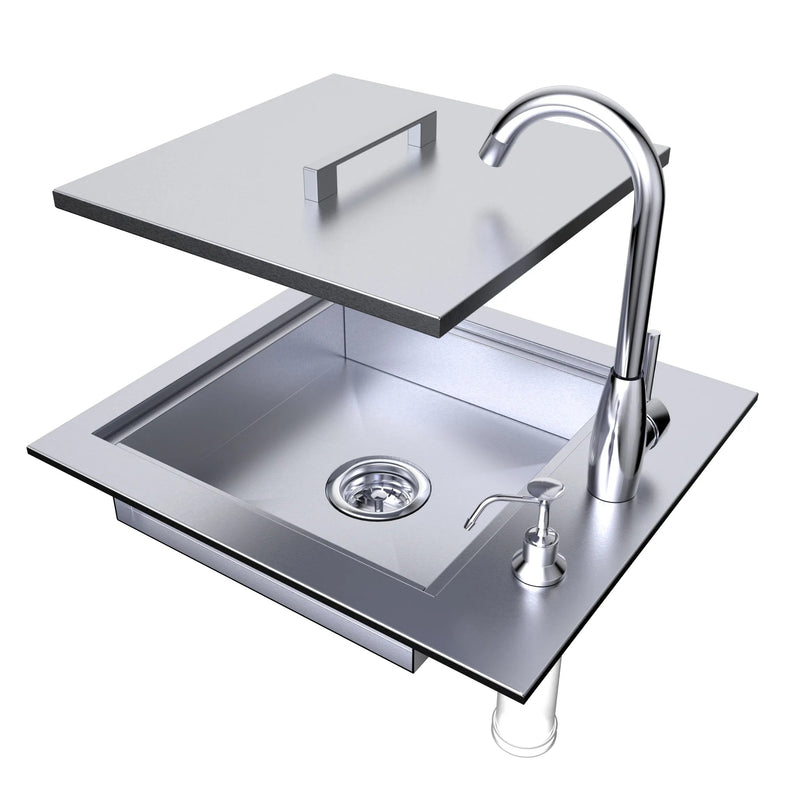 Load image into Gallery viewer, Sunstone 20" ADA Compliant Sink with Cover &amp; Hot/Cold Faucet ADASK20
