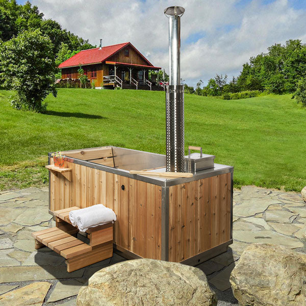 Load image into Gallery viewer, SAUNA EVOLUTION® Outdoor Red Cedar Wooden Hot Tub
