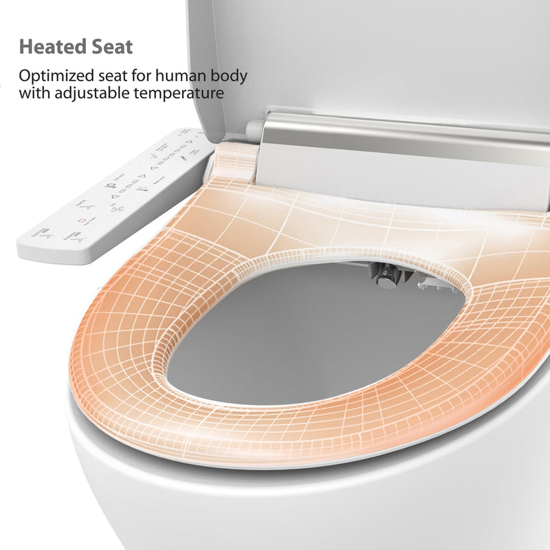Load image into Gallery viewer, Vovo Stylement Electronic Smart Bidet Seat in White with Heated, Warm Dry and Water and LED Nightlight Functions, VB-3100SR
