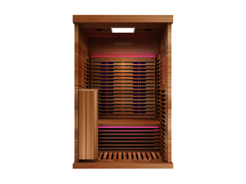Load image into Gallery viewer, Peak Saunas Fuji 2-Person Full Spectrum Infrared Sauna with XL Medical-Grade Red Light Therapy &amp; Smart WiFi App Control
