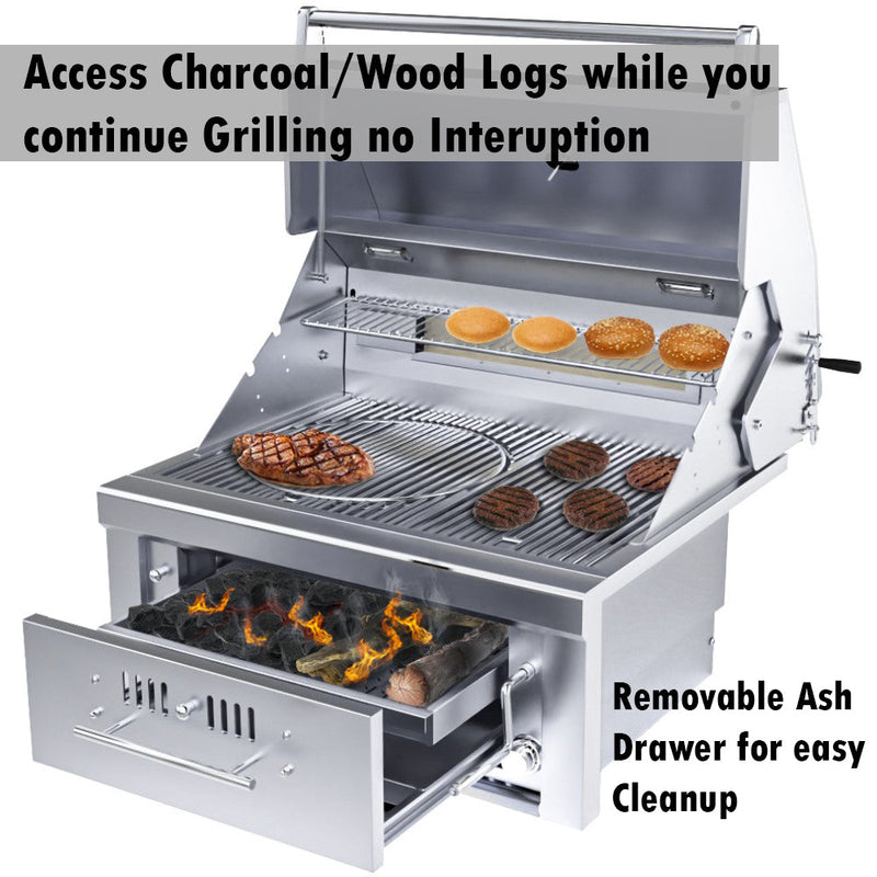 Load image into Gallery viewer, Sunstone 30” Gas Burners Hybrid Single Zone Charcoal/Wood Burning w/Infra-Red Burner Grill SUNCHSZ30
