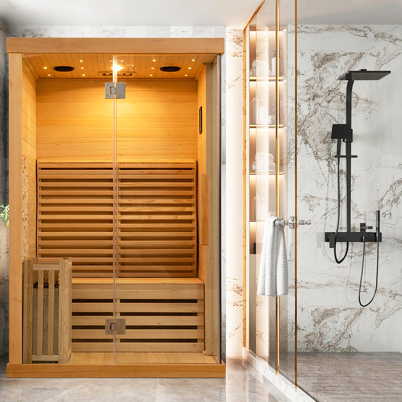 Load image into Gallery viewer, SAUNA EVOLUTION® Commercial Finnish Bath Home Sauna Indoor Steam Room Glass 03
