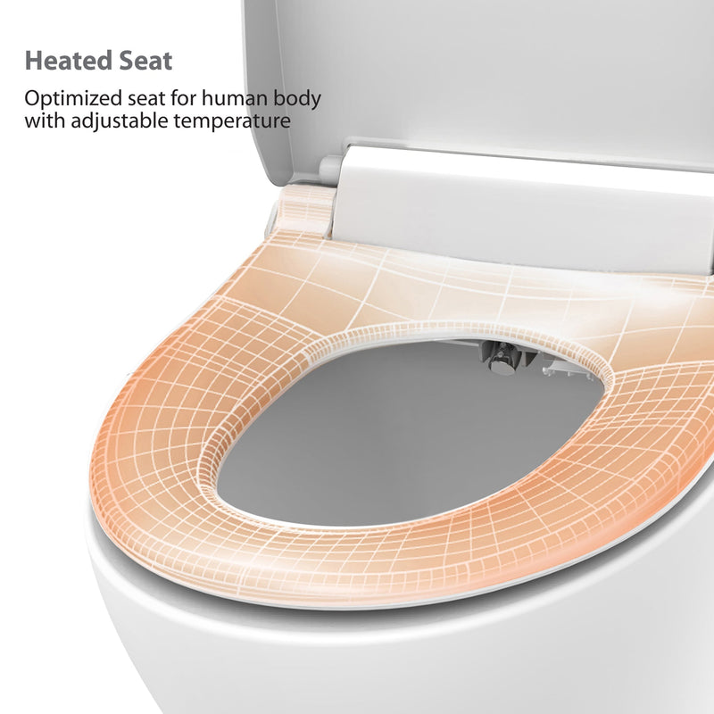 Load image into Gallery viewer, Vovo Stylement Electronic Smart Bidet Seat in White with Heated, Warm Dry and Water and LED Nightlight Functions, VB-6000SR
