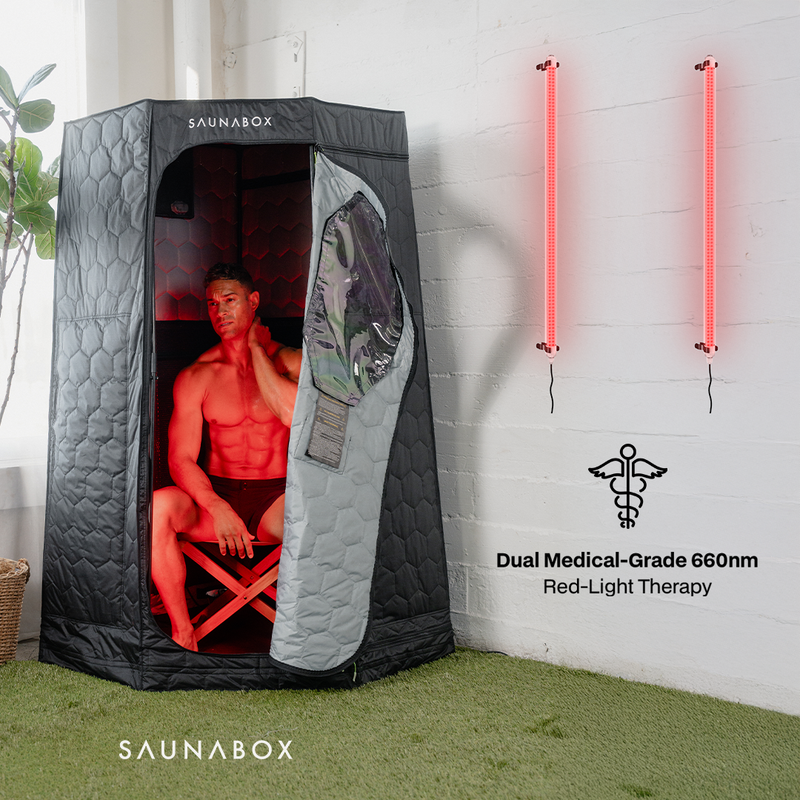 Load image into Gallery viewer, SaunaBox® Pulse: Infrared Sauna with Red-light Therapy
