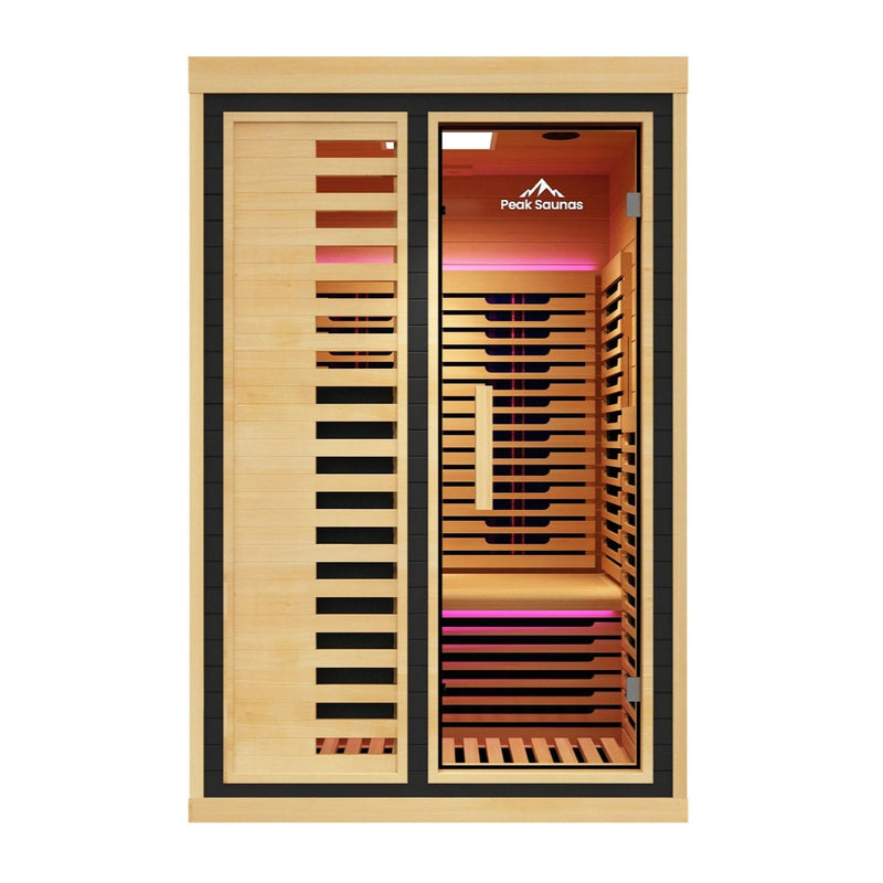 Load image into Gallery viewer, Peak Saunas Everest 2-Person Full Spectrum Infrared Sauna with XL Medical-Grade Red Light Therapy &amp; Smart WiFi App Control
