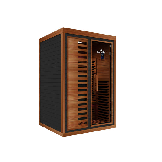 Peak Saunas Fuji 2-Person Full Spectrum Infrared Sauna with XL Medical-Grade Red Light Therapy & Smart WiFi App Control