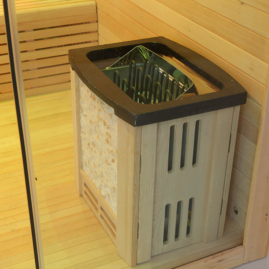 SAUNA EVOLUTION® Include Therapy Wood Traditional Steam Sauna Modern Relax 7