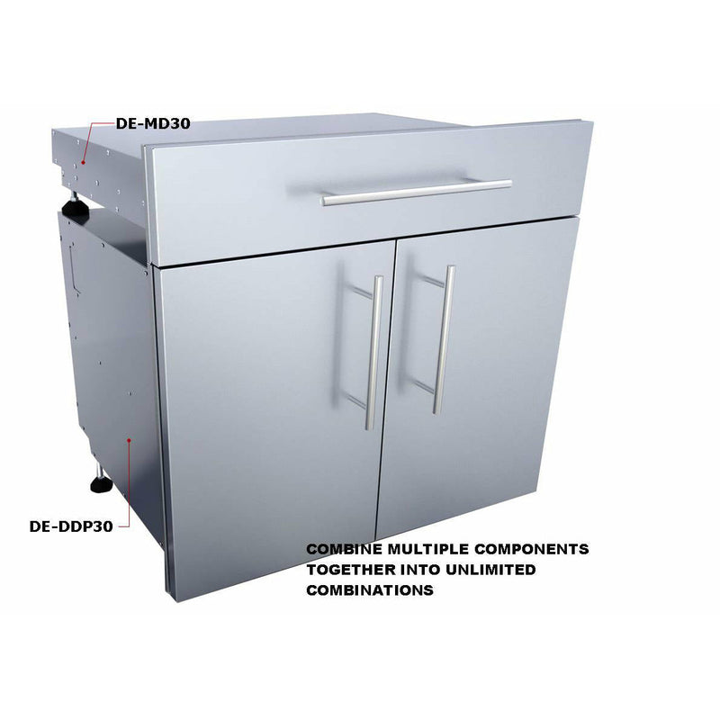 Load image into Gallery viewer, Sunstone Designer Series 30" W Multi-Configurable Double Door Dry Storage Pantry with Shelf &amp; Utility Access DE-DDP30
